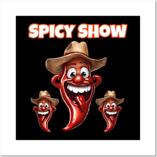 Spicy Show - funny chili peppers Posters and Art